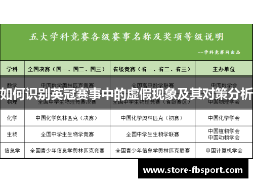 如何识别英冠赛事中的虚假现象及其对策分析 如何识别英冠赛事中的虚假现象及其对策分析